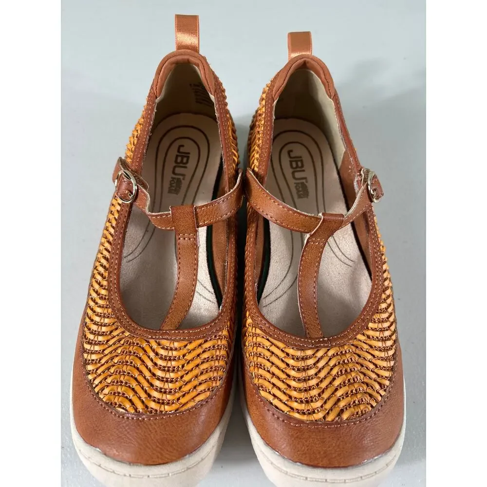 JBU Summer Casual T-Strap Mary Jane Shoes Womens Size 7.5M Comfort Walking Daily